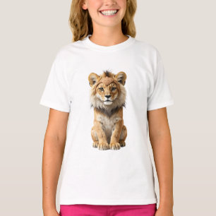 Majestic Lion Cub Sitting Kids T-Shirt