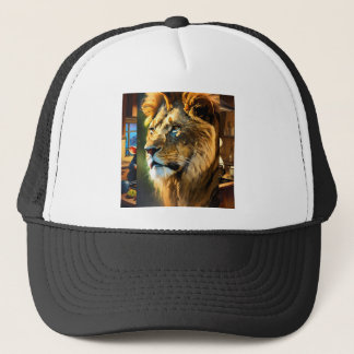 Majestic Lion Drawing T-Shirt | Hand-Drawn Wild An Trucker Hat