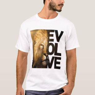 Majestic Lion Evolve Split Face Motivational  T-Shirt