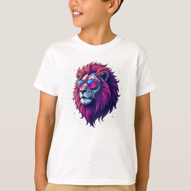 Majestic Lion Face Printed T-Shirt – Round Neck (Front)