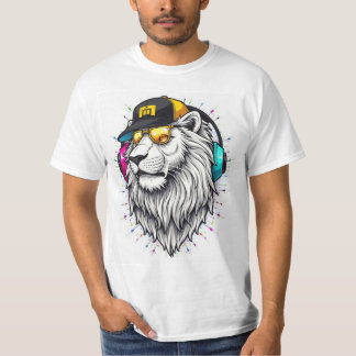 Majestic Lion Face Printed T-Shirt – Round Neck 