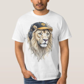 Majestic Lion Face Printed T-Shirt – Round Neck Ha
