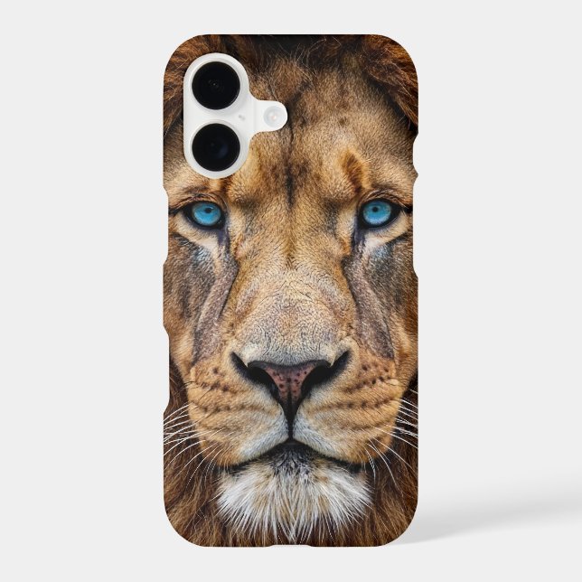 Majestic Lion Face with Blue Eyes | Wildlife Anima (Back)