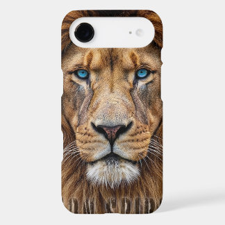 Majestic Lion Face with Blue Eyes | Wildlife Anima