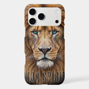 Majestic Lion Face with Blue Eyes Wildlife Anima
