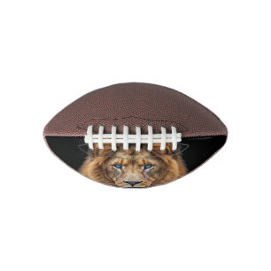 Majestic Lion Face with Blue Eyes Wildlife Anima American Football