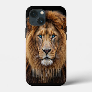 Majestic Lion Face with Blue Eyes Wildlife Anima iPhone 13 Mini Case