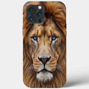 Majestic Lion Face with Blue Eyes Wildlife Anima iPhone 13 Pro Max Case
