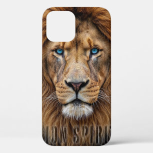 Majestic Lion Face with Blue Eyes Wildlife Anima iPhone 12 Pro Case