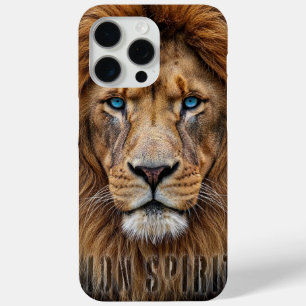 Majestic Lion Face with Blue Eyes Wildlife Anima iPhone 15 Pro Max Case