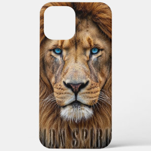Majestic Lion Face with Blue Eyes Wildlife Anima iPhone 12 Pro Max Case