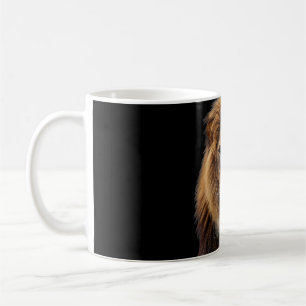 Majestic Lion Face with Blue Eyes   Wildlife Anima Coffee Mug