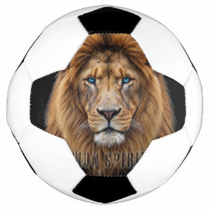 Majestic Lion Face with Blue Eyes Wildlife Anima Football