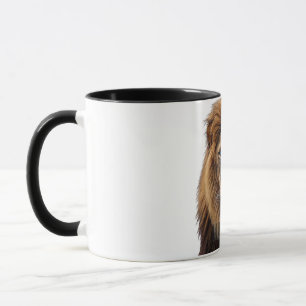 Majestic Lion Face with Blue Eyes   Wildlife Anima Mug