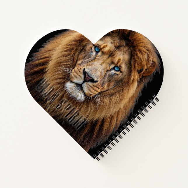 Majestic Lion Face with Blue Eyes | Wildlife Anima Notebook (Back)