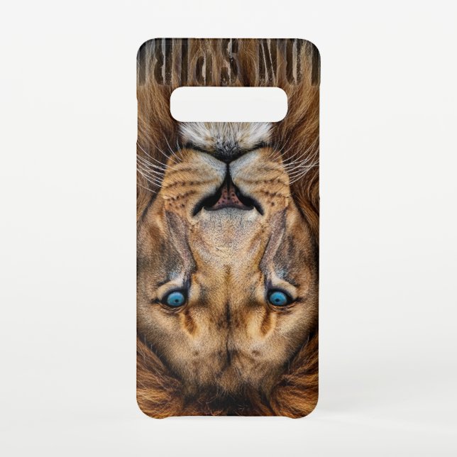 Majestic Lion Face with Blue Eyes | Wildlife Anima Samsung Galaxy Case (Back)