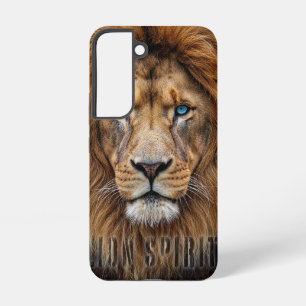 Majestic Lion Face with Blue Eyes   Wildlife Anima Samsung Galaxy Case