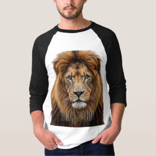 Majestic Lion Face with Blue Eyes Wildlife Anima T-Shirt