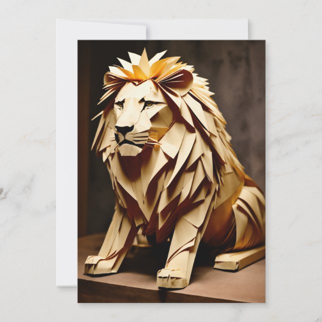 "Majestic Lion Greeting Card" Holiday Card (Front)