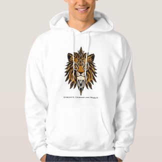 Majestic Lion Head Tribal Art - Bold Wildlife Hoodie