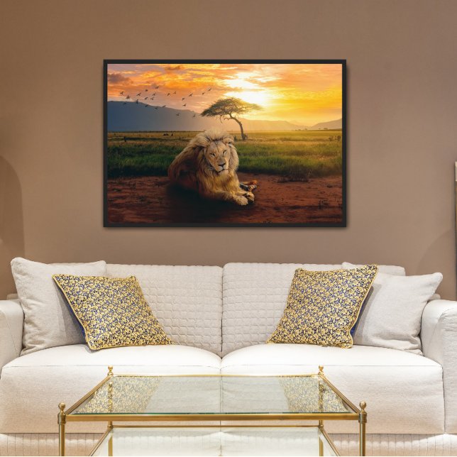 Majestic Lion in Africa at Sunset Poster (Creator Uploaded)