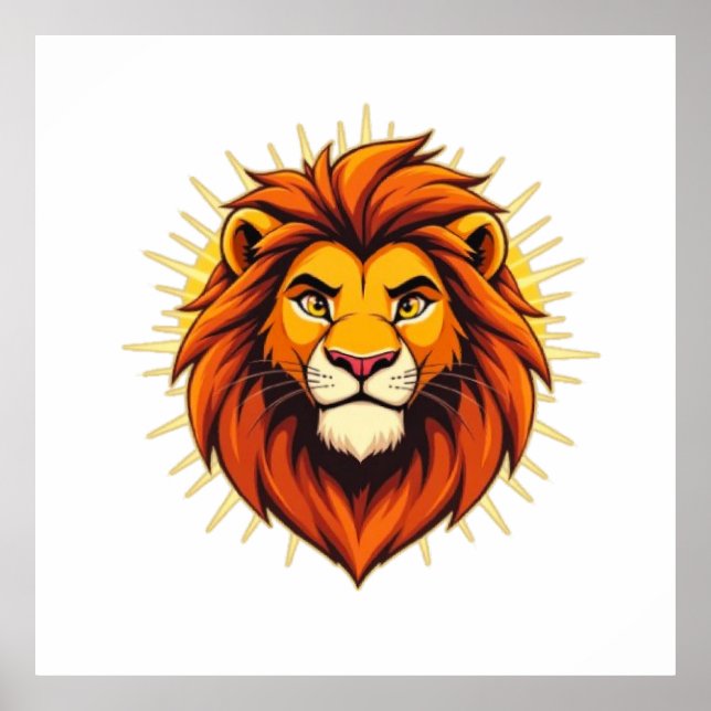 Majestic Lion – King of Power and Authority Poster (Front)