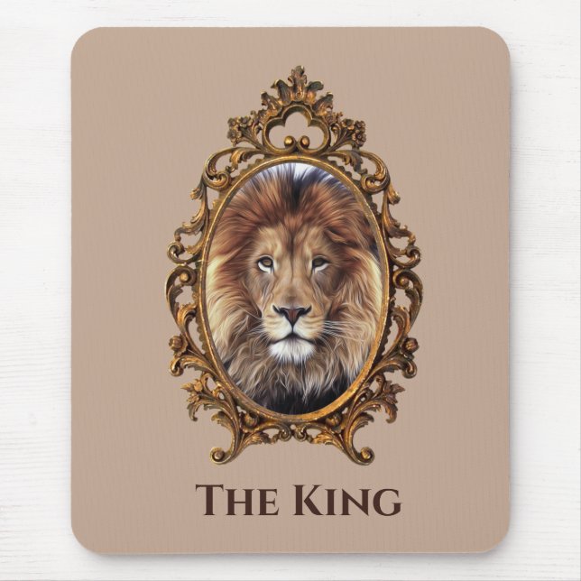 Majestic Lion King Vintage Portrait Father's Day Mouse Mat (Front)