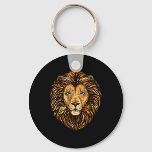 Majestic Lion Mane Detailed Art - Cute Animals Fro Key Ring