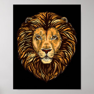 Majestic Lion Mane Detailed Art - Cute Animals Fro Poster