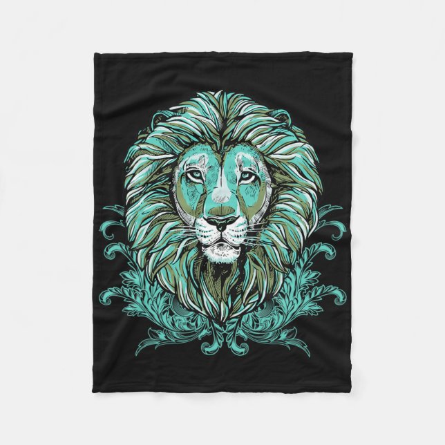 Majestic Lion Mane Detailed Art - Lions Are The Be Fleece Blanket (Front)