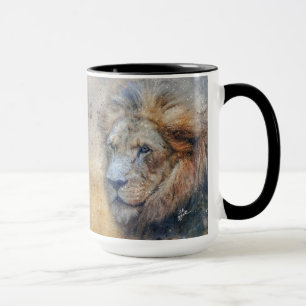 Majestic Lion Photography Modern Watercolor Mug