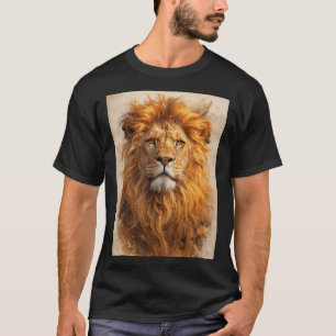 Majestic Lion Portrait – Golden Power T-Shirt