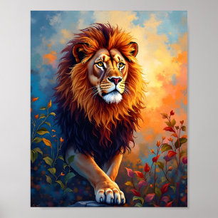 Majestic Lion Portrait Poster