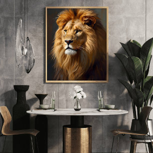 Majestic Lion Portrait  Poster