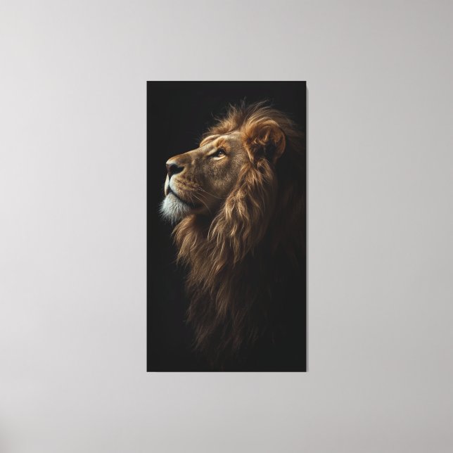 Majestic Lion Portrait Strength & Royal Confidence Canvas Print (Front)
