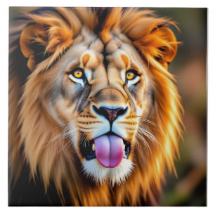 Majestic Lion Portrait Tile