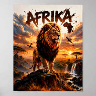 Majestic Lion Portrait Wildlife Wall Art Poster