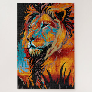 Majestic Lion Protecting Forests Jigsaw Puzzle
