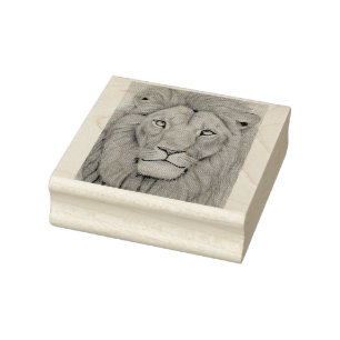 Majestic Lion Rubber Stamp
