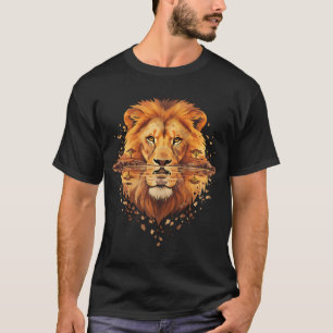 Majestic Lion Savannah Sunset Water Reflection Wil T-Shirt