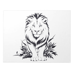 Majestic Lion Silhouette in Bold Vector Art Notepad