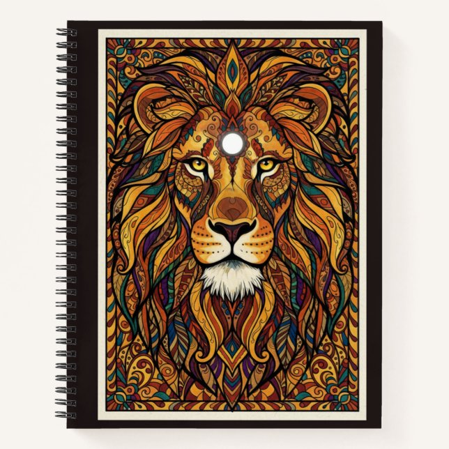 Majestic Lion Spirit Zentangle Nooracle Journal (Front)