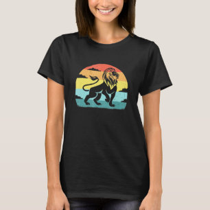 Majestic Lion Symbol Retro Vintage Sunset Lion Leo T-Shirt