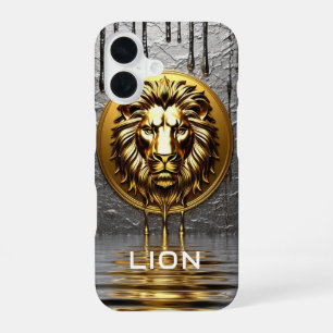 Majestic Lion With Personalised Name 🦁 iPhone 16 Case