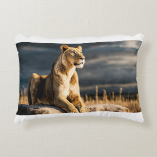 Majestic Lioness – Ultra HD Side Portrait in 16K Decorative Cushion