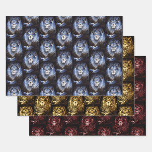 Majestic Lions Wildcat Collection Wrapping Paper Sheet
