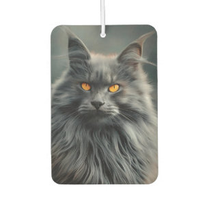 Majestic Long-Haired Cat Portrait Design Car Air Freshener