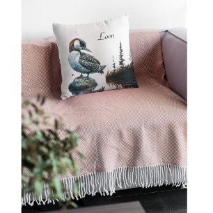 Majestic Loon on a Rock - personalised Cushion