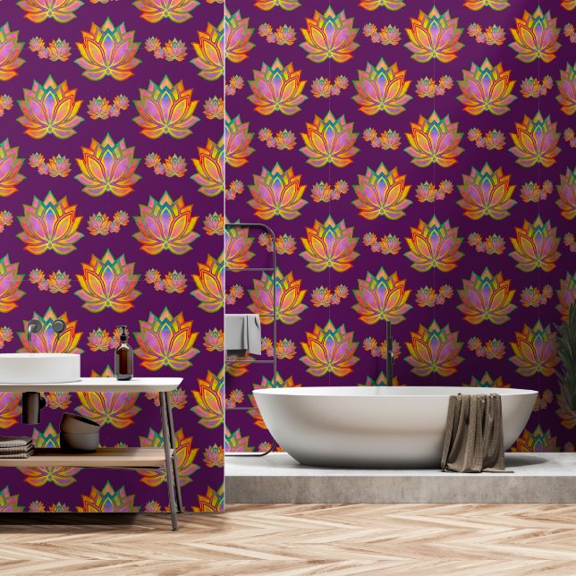 Majestic Lotus Dreams Wallpaper (Bathroom)