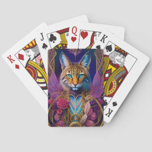 Majestic Lynx Feline Illustrated Art Spirit Animal Playing Cards